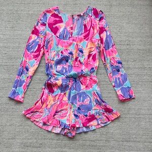 Lilly Pulitzer Pink Multi Floral Long-Sleeve Romper